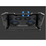 KMWHPJN Steel Mesh Panel LED Fan Adjustable Speed Control 10 "-17" Laptop Cooling Pad, Game Master