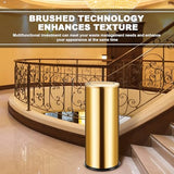 30L/8GAL Gold Lidded Trash Can with 100 Garbage Bags Metallic Gold Brass Kitchen Garbage Bin with Flip Lid