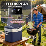 Megiu Car Refrigerator Portable Car Fridge 12V Refrigerator 23 Quart (22 Liter) Freezer Compressor Cooler 12V/24V DC -0.4℉~+59℉ (Blue)