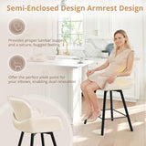 LUE BONA 26" Swivel Bar Stools Set of 4, Counter Height Bar Stools with Backrest and Arms
