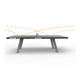 KETTLER Eden Weatherproof Stationary Outdoor Table Tennis Table with Galvanized Steel Legs and Permanent Net and Post System
