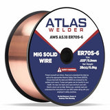 ATLASWELDER Solid MIG Welding Wire, ER70S-6 .035 Inch 2LB with Low Spatter and High Levels of Deoxidizers for All Position Gas Welding