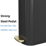 KSSKSS 2.6 Gallon Slim Bathroom Trash Can with Soft-Close Foot Pedal, 10L Stainless Steel Garbage Can with Removable Liner Bucket, for Narrow Spaces,Bathroom, Bedroom (Titanium Black)