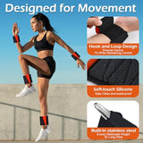 INDEPANDIA Wrist Ankle Weights for Women & Men, 4lbs Adjustable Weighted Bangles to Boost Calorie Burn & Strength, Arm & Leg Weights, Black & Red