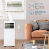 Keystone 8,500 BTU ASHRAE/5,000 BTU DOE 115V Portable Air Conditioner with Dehumidifier and Remote Control, AC for Apartment, Bedroom, Small Rooms up to 200 Square Feet in White