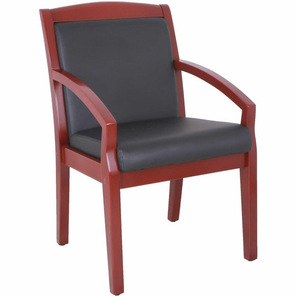 Guest Chair, Wood, 23-1/4-Inch x24-3/8-Inch x34-Inch , Black/Mahogany Lorell