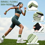INDEPANDIA Wrist & Ankle Weights for Women and Men, 2lbs Pair Adjustable Silicone Weighted Bangles for Arm & Leg Workouts, Gradient Green