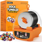 KoolStone C5 Starter Rock Tumbler Kit - Durable Leak-Proof Rock Polisher - Complete Rock Tumbling Kit with 4-Stage Silicon Carbide Grit - Adjustable Timer & Speed with Memory Function