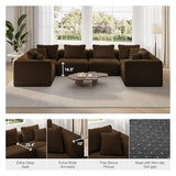 Novilla 106" Modular Sectional Sofa, V Shape Sectional Couch