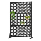 Metal Privacy Screen Outdoor 72" H×46" W, Freestanding Decorative Privacy Fence Panel for Backyard