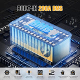 Rvpozwer 12V 300Ah LiFePO4 Lithium Deep Cycle Battery With 200A BMS-2 Pack