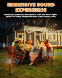 Xpoovv Outdoor Speakers Bluetooth Waterproof,Gifts for Men Women Dad Father,LED Flame Speaker Portable Bluetooth Speakers with Stakes/Poles/Hook Loud Sound 24H Playtime for Patio/Party/Camping 2 Pack
