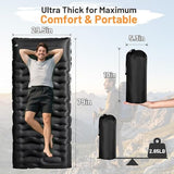 KASBAH Camping Sleeping Pad,Extra Wide 6 inch Thick Inflatable Sleeping Pads with Built-in Foot Pump and Pillow,Ultralight Camping Mat Gear for Outdoor Hiking,Camping