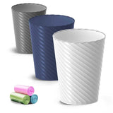 Lysam Bathroom Trash Can 3 Pack, 1.8 Gallon Small Trash Can with Trash Bags