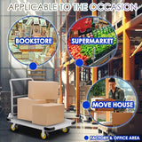 Platform Truck Heavy Duty Push Cart Dolly with 6'' Wheels 2000 LBS Capacity Steel Large Flatbed Cart