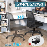 KIZECK Small Armless Mesh Office Computer Task Chair Without Arms with Adjustable Lumbar Support and Wheels for Adults and Kids