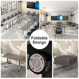 Conference Room Table on Wheels 6 Pack Folding Modern Mobile Conference Table Rectangle Foldable Large Meeting Training Tables