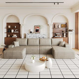 135" Oversized U Shaped Cloud Modular Sectional Sofa with Right Facing Chaise Daybed and Movable Ottoman