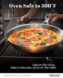 Titanium Pans for Cooking | 8 Pcs Titanium Hammered Pro frying Paella Pans with Lid