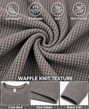 Askdeer Men's Waffle Long Sleeve T-Shirt Casual Lightweight Pullover Tees