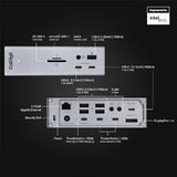 18-in-1 Thunderbolt 4 Docking Station, 98W Charging, 3* TBT4 (40Gb/s), 3* USB-C + 5* USB-A (10Gb/s), 2.5GbE LAN