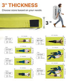 Gaialoop 3 Inch Memory Foam Camping Mattress, Dual Layer Thick Sleeping Camp Pad for Car Tent Cot, Roll-Up Portable Glamping Floor Bed for Guests Sleepover[Queen: 80 * 60 * 3"]