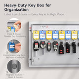 16-Key Key Lock Box Wall Mount – Smart Key Cabinet with App, Keypad, Bluetooth & WiFi Unlock (Sold Separately), Key Organizer for Home