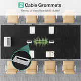 Tribesigns 8FT Conference Table Set of 2, Large Meeting Podcast Table