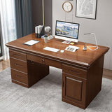 Solid Wood Computer Desk with 3 Drawers, Home Office Desk