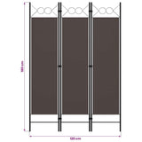 Zexlorith 3-Panel Room Divider, Foldable Fabric Partition Screen, Brown