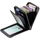 HBJWOV Men Genuine Leather Wallet Blocking Credit Card Holder Male
