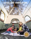 FanttikOutdoor Zeta C10 Pro Camping Tent 10 Person Instant Cabin Tent Setup in 60 Seconds with Rainfly & Windproof Portable with Carry Bag for Family Camping & Hiking, Upgraded Ventilation, Green