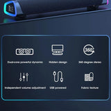 ZSRUIKJN Wired Computer TV Speaker 6D Surround Soundbar Stereo Subwoofer 5.0 Sound Bar for Laptop PC Home