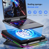 RGB Laptop Cooling Pad Equipped with Gigantic Turbo-Fan（5.5inch Diameter