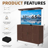 Coperat Solid Wood Outdoor Motorized TV Lift Cabinet for 32–65” TVs