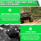 Aomifunny Synthetic Winch Rope Extension, 3/8Inch x 50Ft 26500 Lbs Winch Extension Cable Replacement Tow Ropes Line for Off Road Vehicle ATV UTV Truck SUV Jeep (Green)