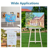 Frame Wooden Display Easel - Adjustable Lyre Beechwood Studio Easel Stand Holding Canvas Up to 90", Inclinable