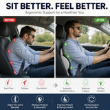 GueYi Pro Orthopedic Seat Cushion with 4-Zone Ergonomic Support, L-Shaped Lumbar & Back Support, High-Density Memory Foam for Office Chair, Wheelchair, Car & Travel (1,Dark Gray Pro)