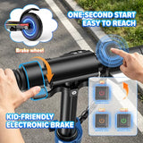 Aolorozo Electric Scooter for Kids, 250W Motor, Up to 10 MPH & 12 Miles, 8" Solid Tires, Foldable Kick Scooter with Dual Brakes System & Front Suspension, 4-Level Height Adjustable, UL2272 Certified