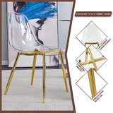 Baysitone Clear Dining Chairs Set of 8, Modern Kitchen Chairs with Transparent Seat