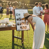 60” H Vintage Easel Stand for Sign, Large Adjustable Metal Display Standing for Displaying Pictures