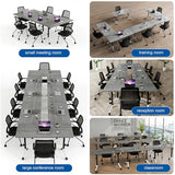 Usosidam Office Folding Conference Room Table,6 Pack Portable Mobile Conference Table