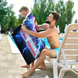 PoshWrap Baseball Beach Towel for Boys Personalized Kids Towels with Name - Custom Quick Dry Baseball Gifts for Summer Vacation (2 Sizes)