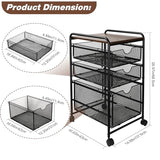 EasyPAG 3-Tier Rolling File Cart with 1 Large & 2 Small Baskets – Adjustable Hanging Organizer
