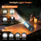 Dimgogo Rechargeable Camping Light with Stand 7ft Max Height, 15000mAh Portable Cordless LED Work Light, 5500 Lumen 6500/4500/3500K Dimmable Emergency Flashlight with Detachable Tripod, Blue