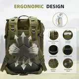 aiGear 45L Tactical Backpack for Men, All-Weather Military Assault Rucksack,3-Day Combat Pack with Molle System (45L Green)