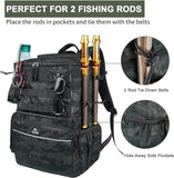 MATEIN Fishing Backpack, Water Resistant Tackle Storage Bag with Rod Holders & Cooler, Fishing Gifts for Men