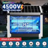 Solar Bug Zapper Outdoor, PhatroyYee Mosquito Zapper 4500V, Waterproof Portable Fly Zapper, Rechargeable Electric Mosquito Killer, Cordless Fly Insect Mosquitos Trap for Patio Yard Home Camping(White)
