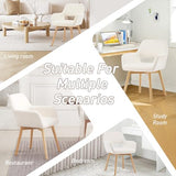 YEEFY Desk Chair No Wheels Vanity Chair Makeup Chair Comfy Accent Chair for Living Dining Room Bedroom Home Office Mid Century