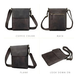 Retro Men's Bag Genuine Leather Leisure Shoulder Crazy Horse Crossbody Oxhide Minimalist